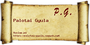 Palotai Gyula névjegykártya